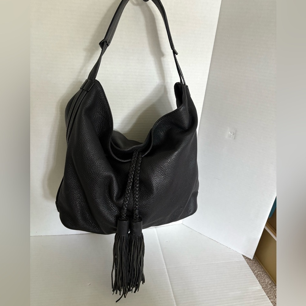 Rebecca Minkoff black tassel hobo shoulder bag